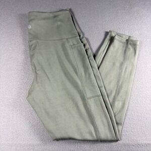 Danskin Now Womens High Waisted‎ Pocket Leggings Sage Green Size L 12-14